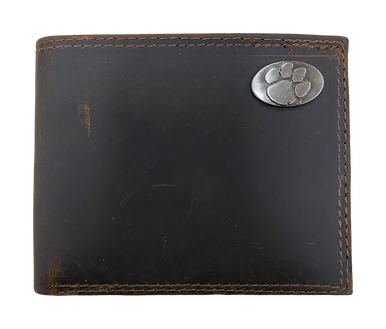 Zep-Pro Crazy Horse Leather Bifold - Clemson