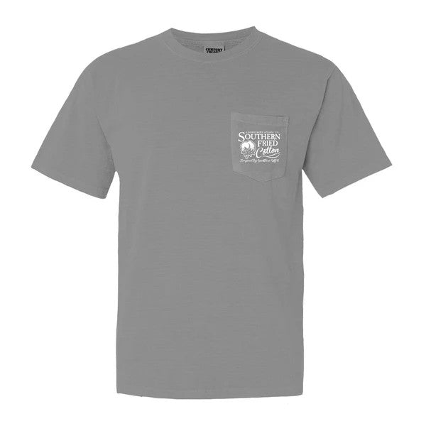 Southern Fried Cotton Men's Old School Fish Camo Tee - Granite