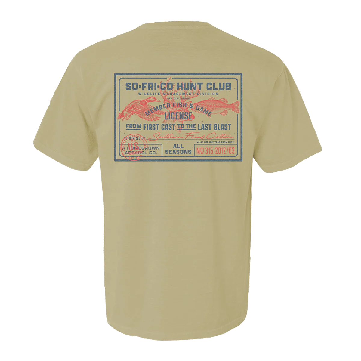 Southern Fried Cotton men's SOFRICO hunt Club Tee - Sandstone