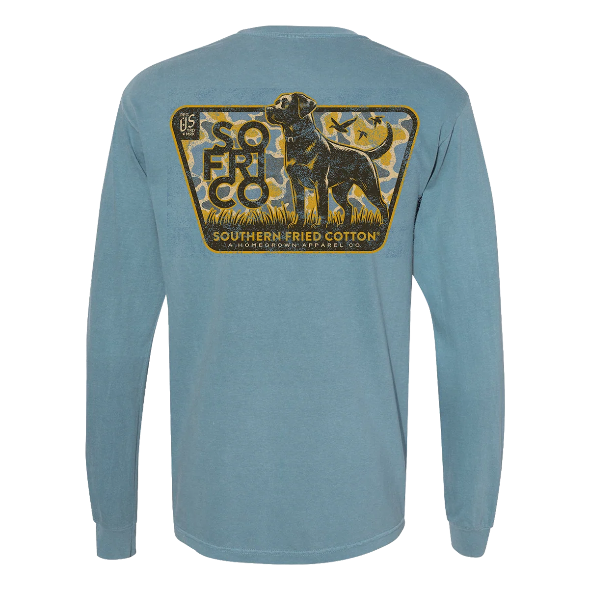 Southern Fried Cotton Men's Duck Camo Long Sleeve T-Shirt - Ice Blue