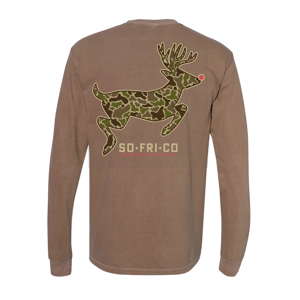 Southern Fried Cotton Men's Old School Rudolph Long Sleeve Tee