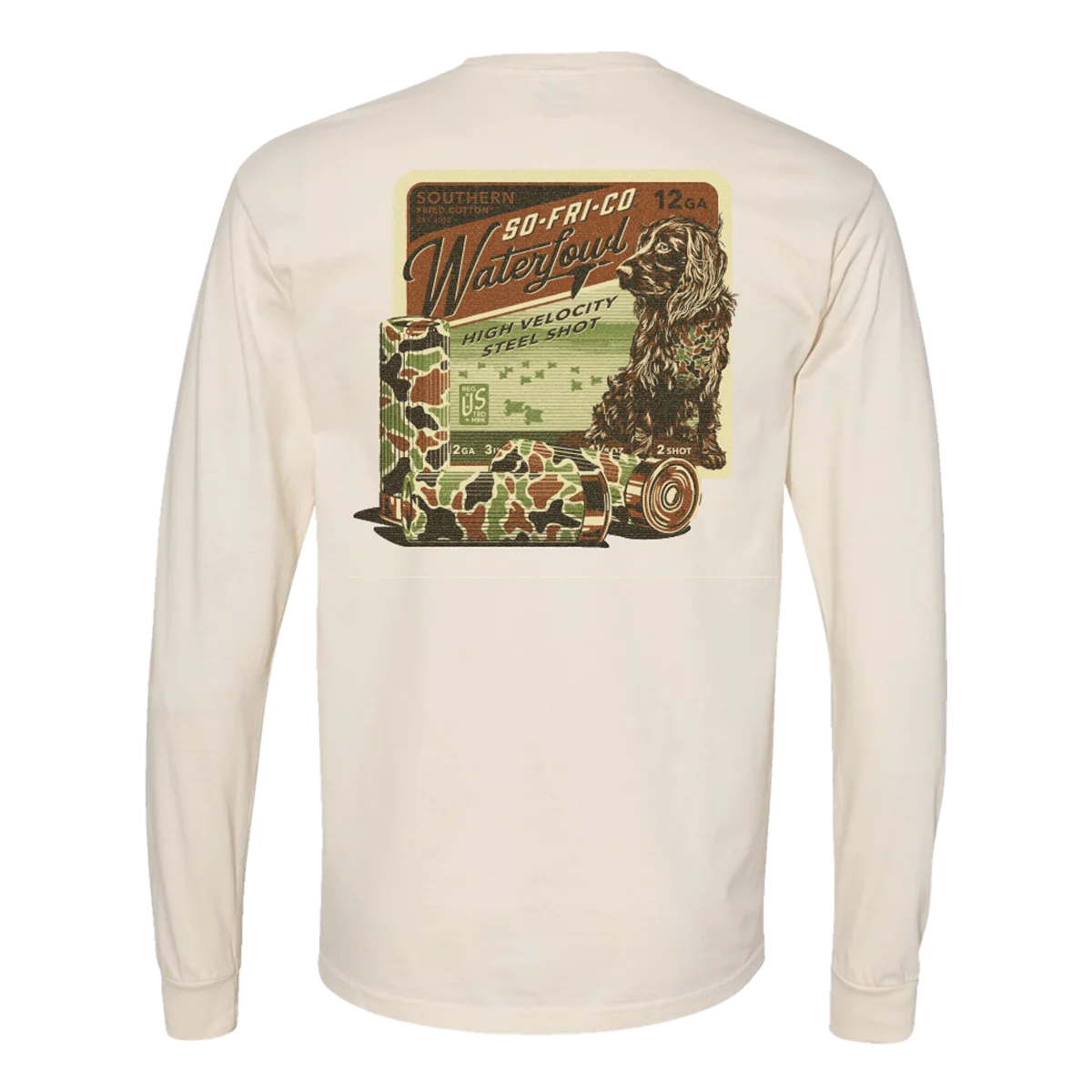 Southern Fried Cotton Men's Waterfowl Long Sleeve T-Shirt - Ivory