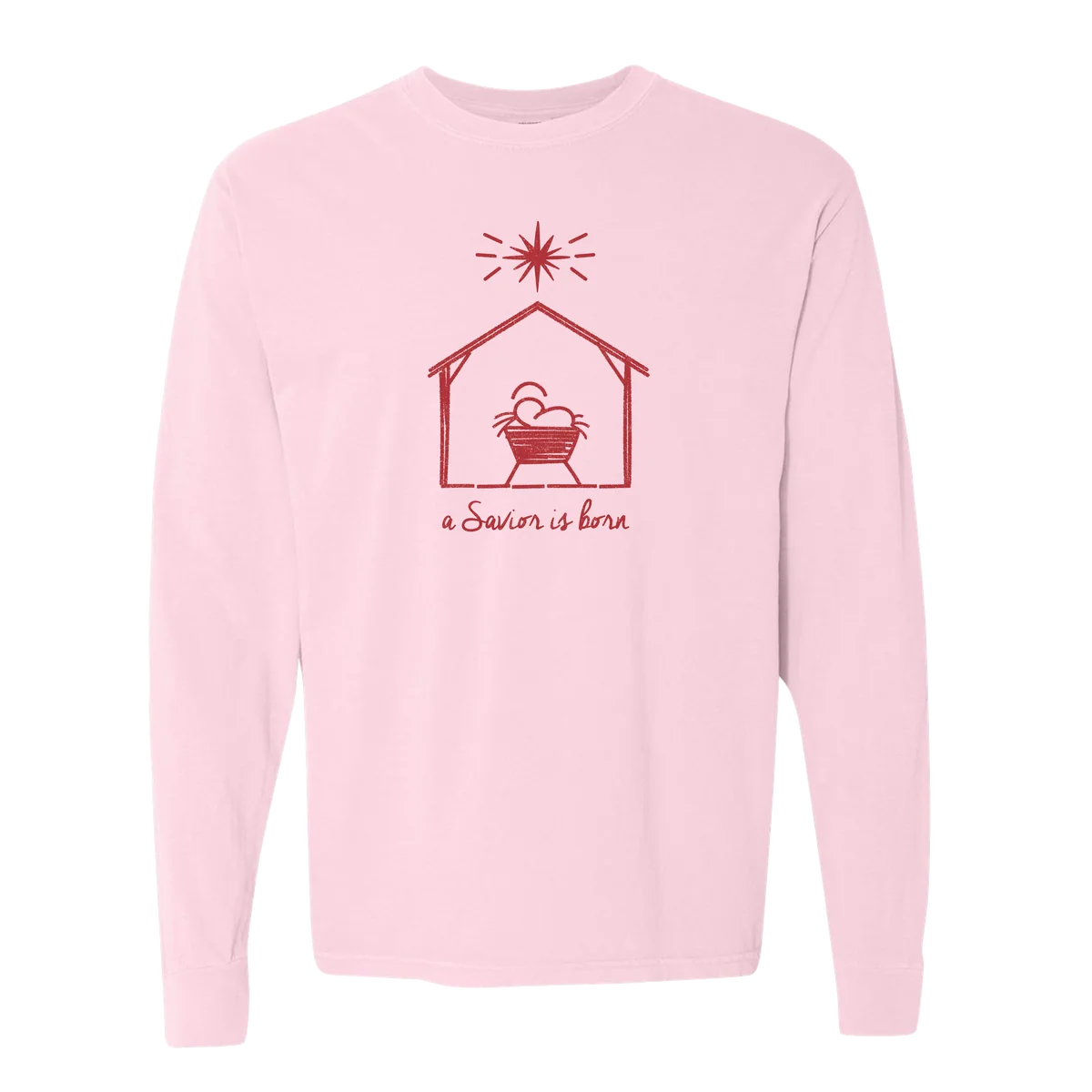 Southern Fried Cotton Women's A Savior is Born Long Sleeve Tee
