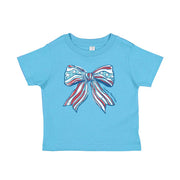 Southern Fried Cotton Youth Sweet Liberty Bow Tee - Aqua