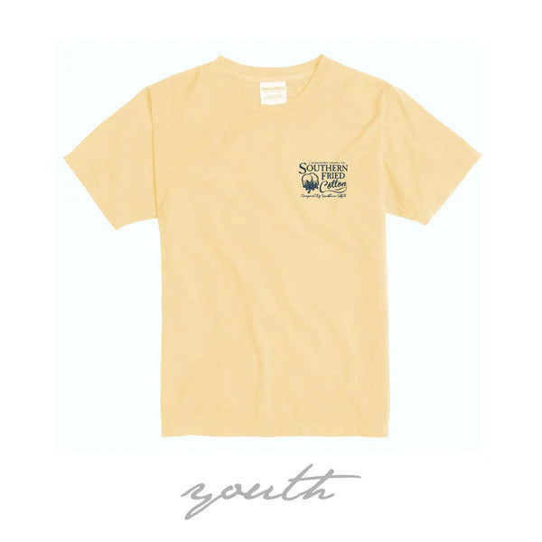 Southern Fried Cotton Youth Strawberry Stamp Tee - Butter