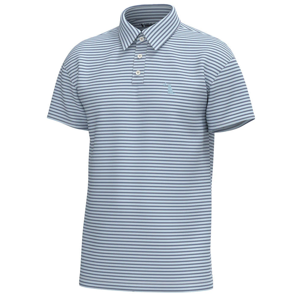 Local Boy Men's Surfside Polo - Plum/Ice Blue/White