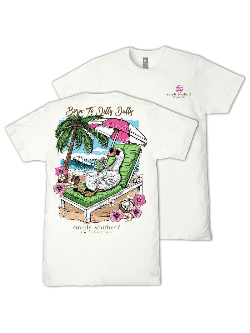 Simply Southern Women's Dilly Dally Tee - Oyster