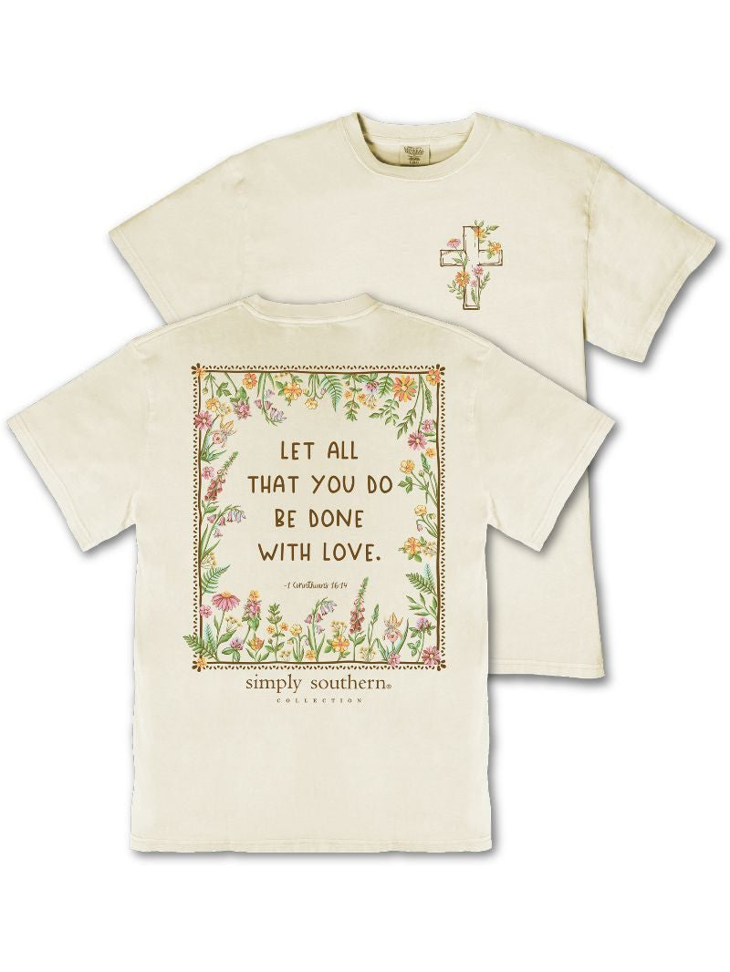 Simply Southern Women's Done with Love Tee - Bone