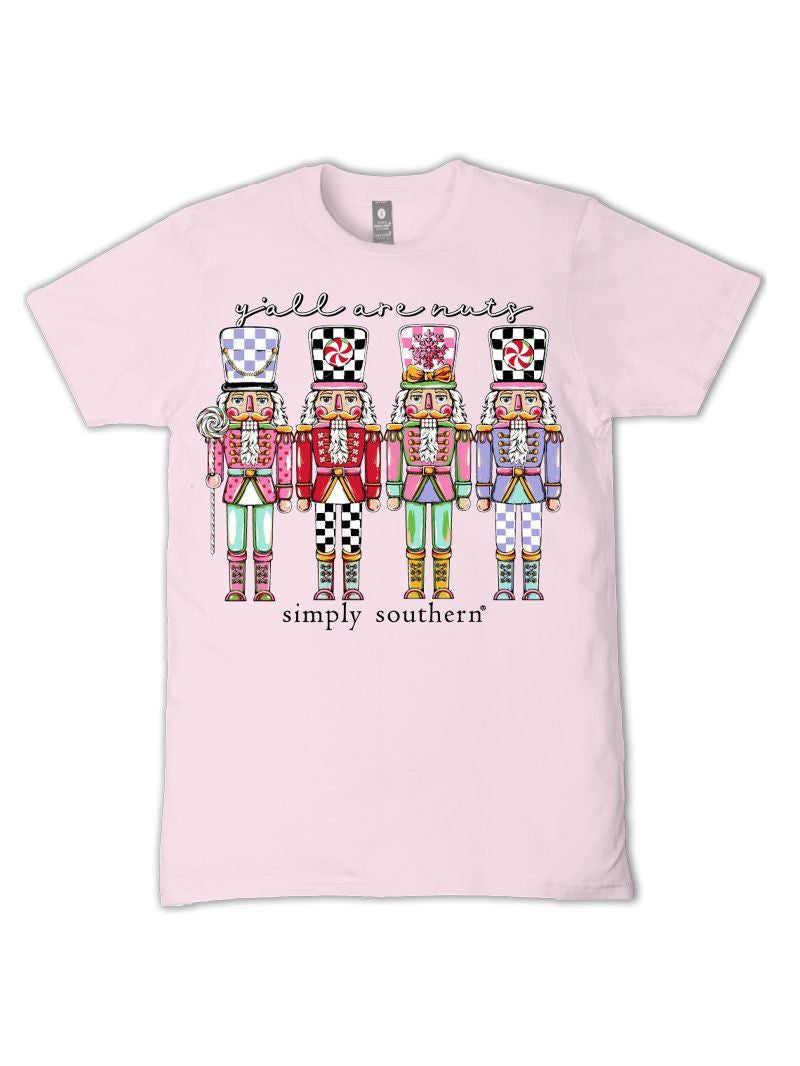 Simply Southern Women's Y'all Are Nuts Tee - Peony