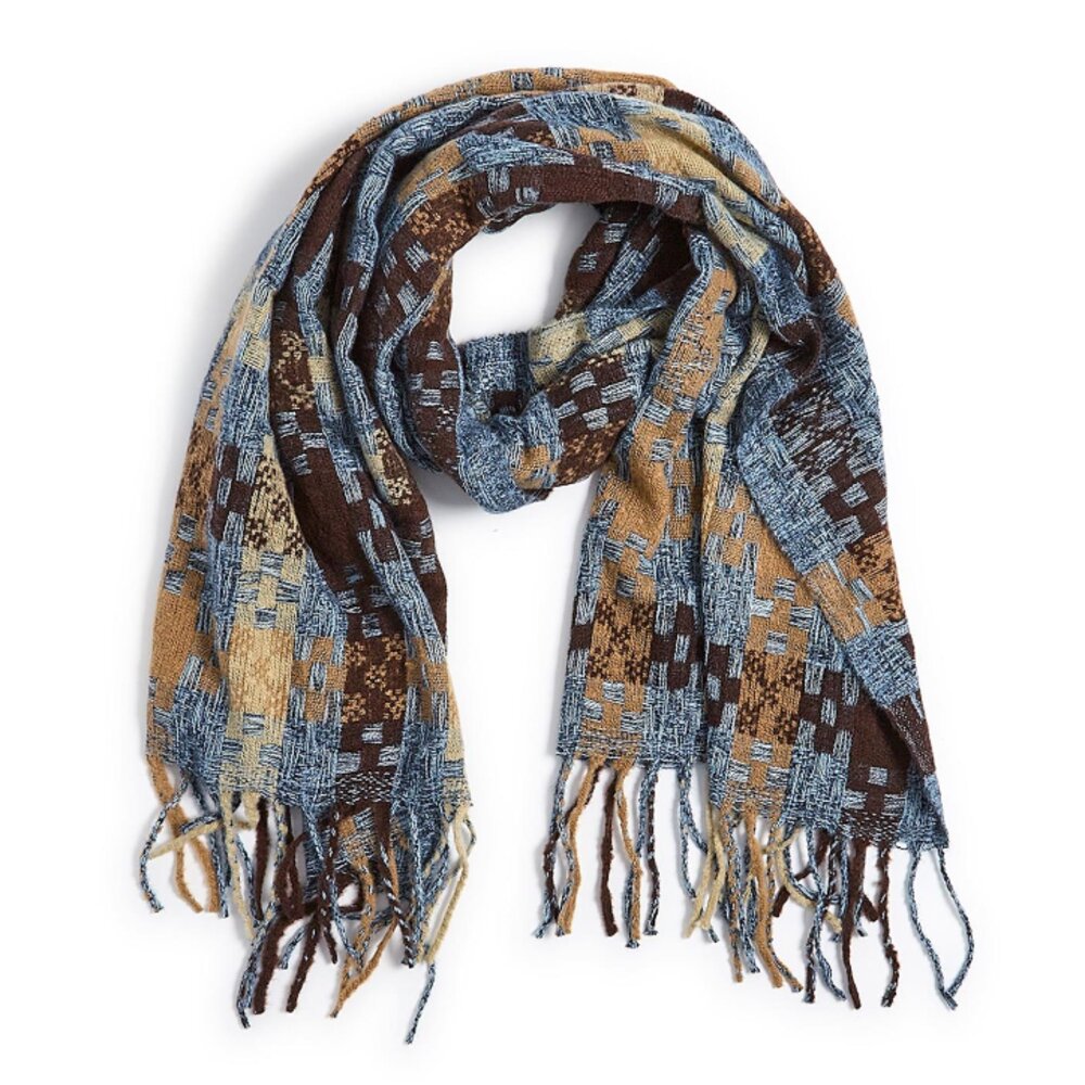 Two's Company Blue Plaid Scarf