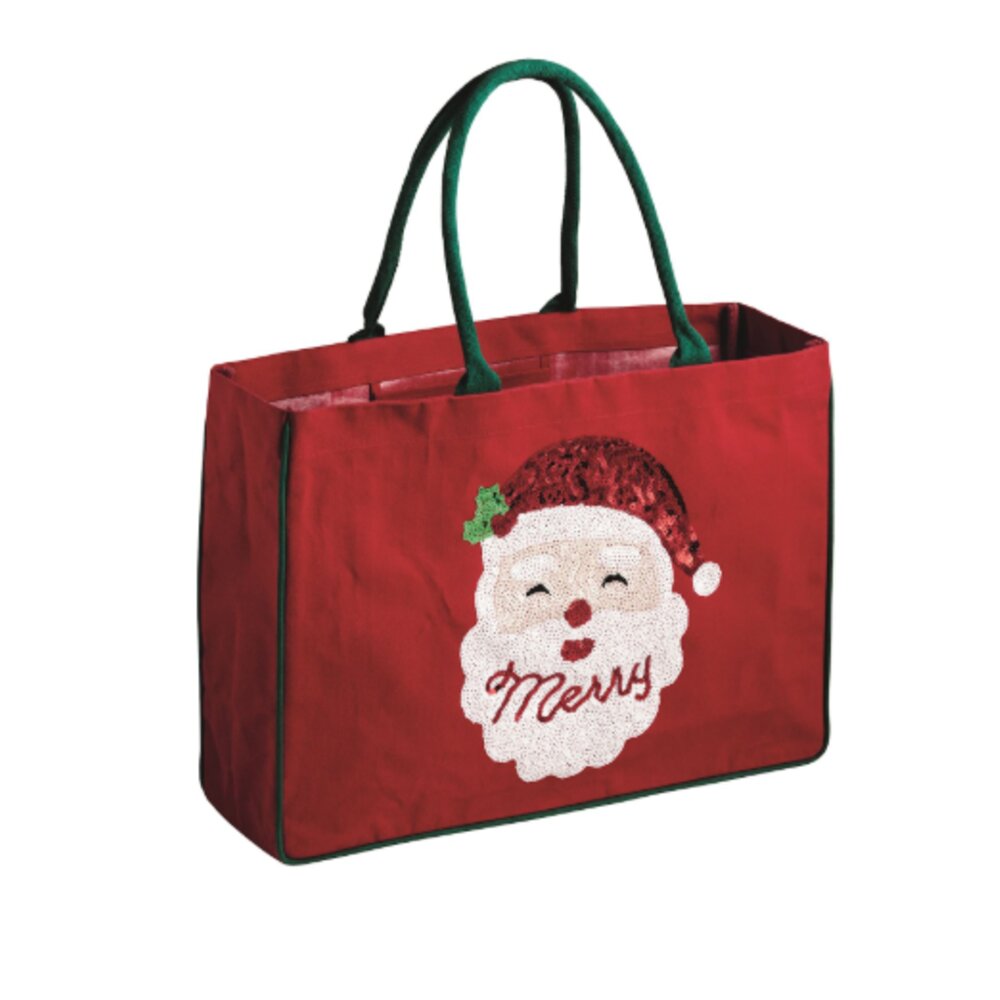 Mud Pie Red Holiday Sparkle Tote