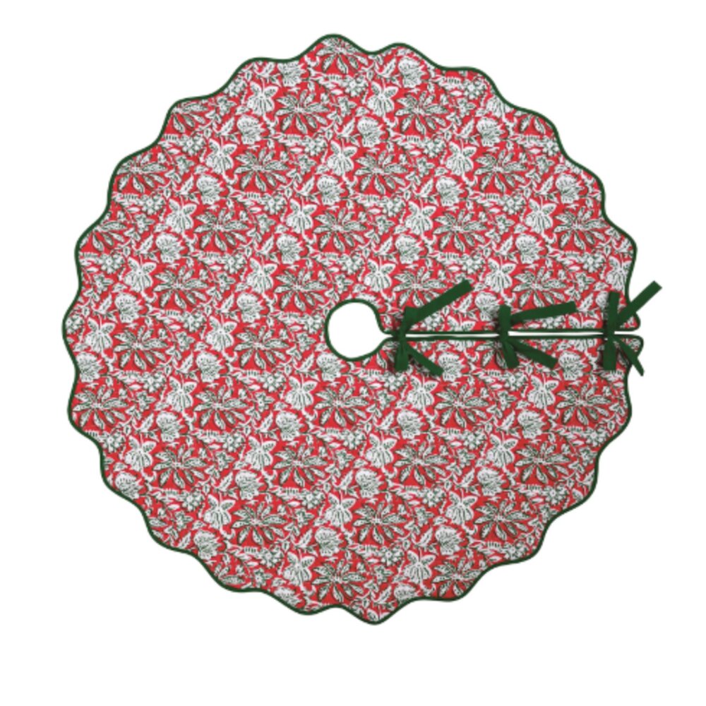 Mud Pie Christmas Block Print Tree Skirt