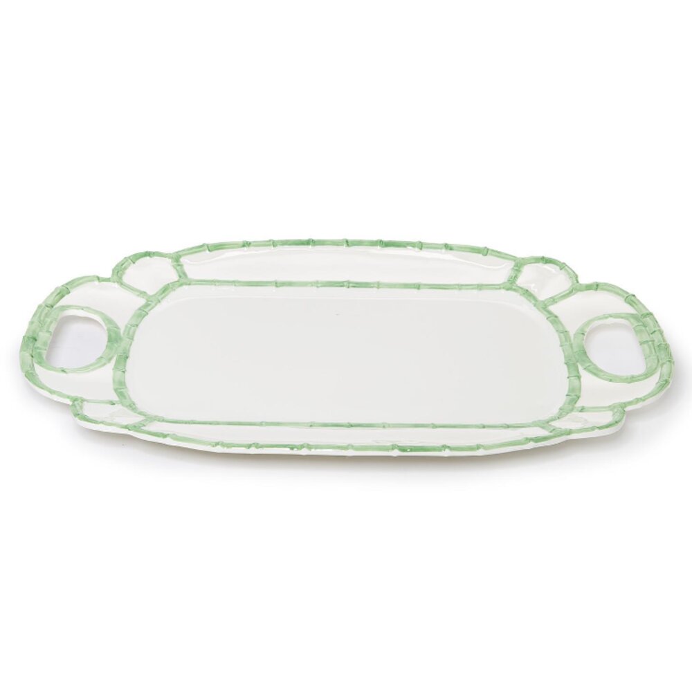 Two's Company Green Bamboo Touch Platter