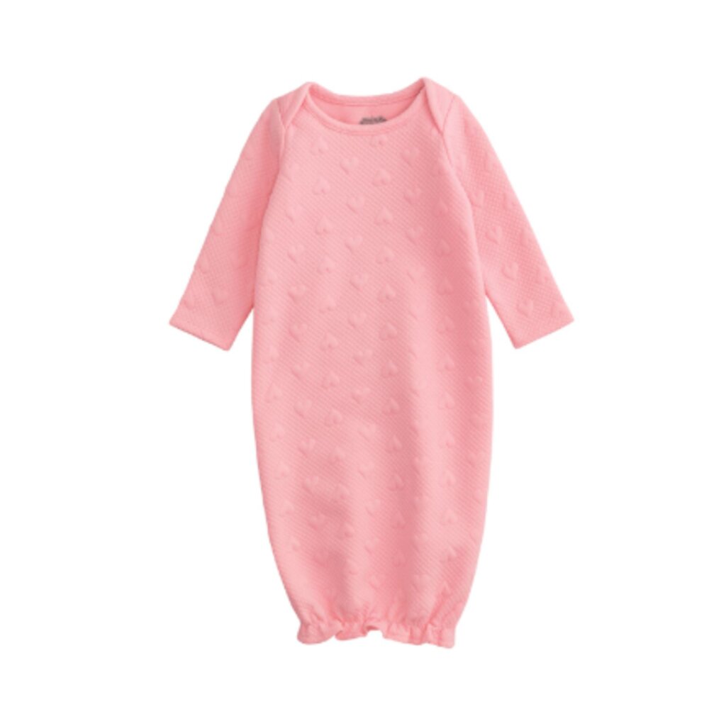 Mud Pie Infant Girls Pink Quilted Heart Gown