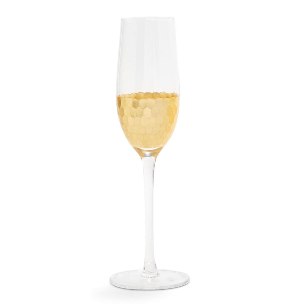 Two's Company Gold Champagne Flue - 8oz