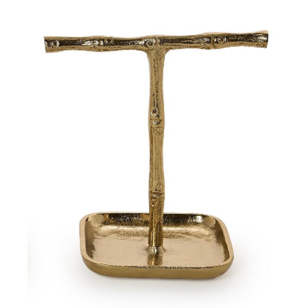 Two's Company Gold Bamboo Jewelry Stand - Small