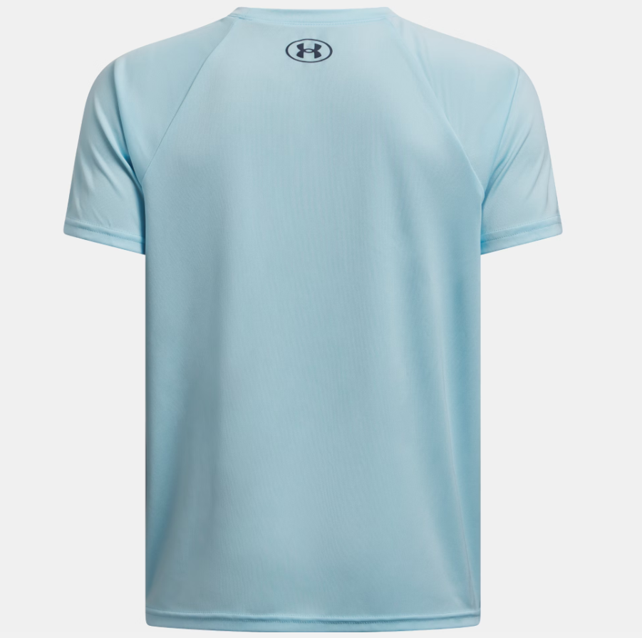Under Armour Boys Tech Hybrid Print Short Sleeve - Stream/Downpour Grey