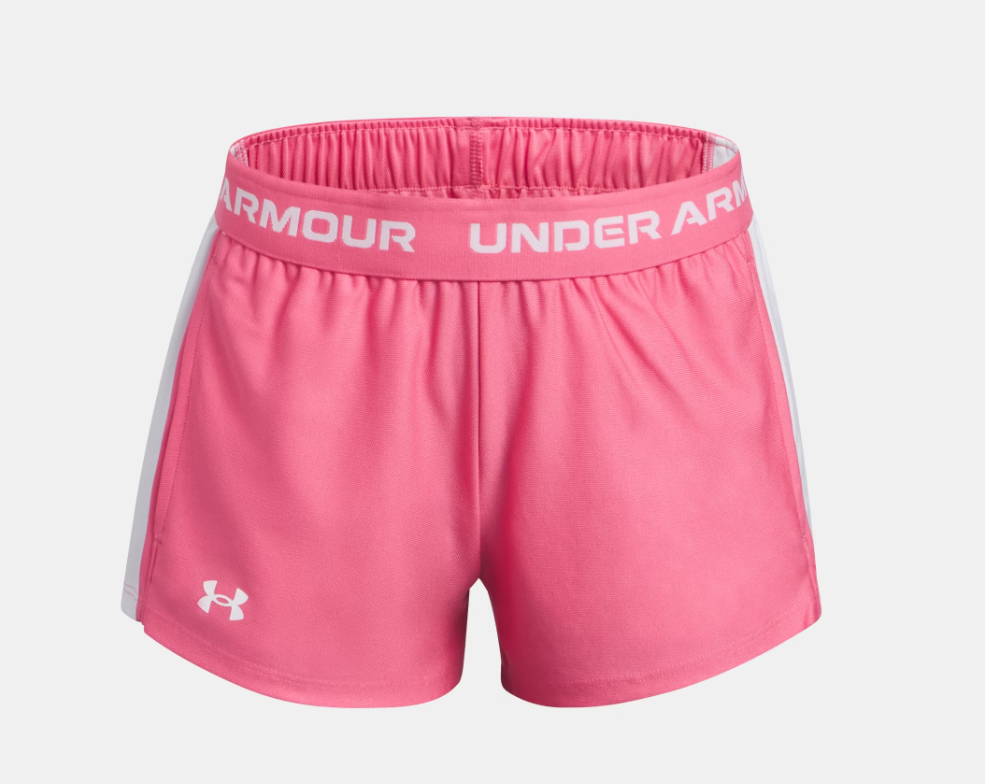 Under Armour Girls Tech Play Up Shorts - Super Pink/White