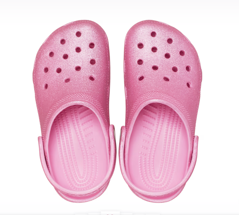Crocs Kids' Classic Glitter Clog - Pink Tweed Glitter