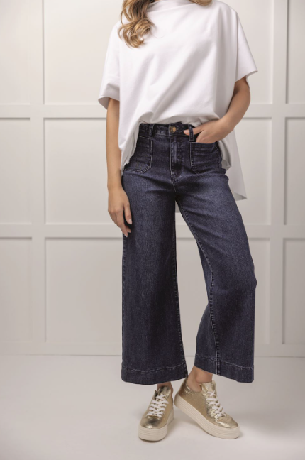 Mud Pie Jake Wide Leg Pant - Blue