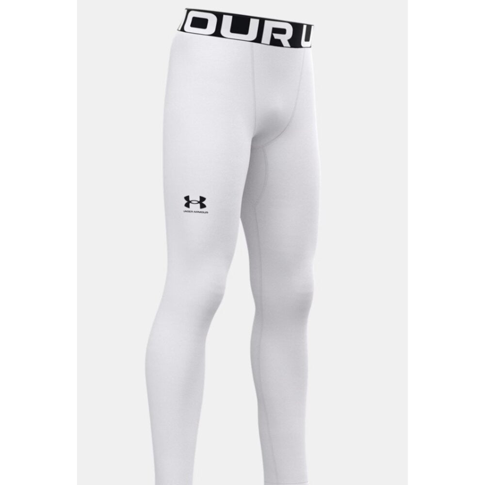 Under Armour Boys UA ColdGear Leggings - White/Black