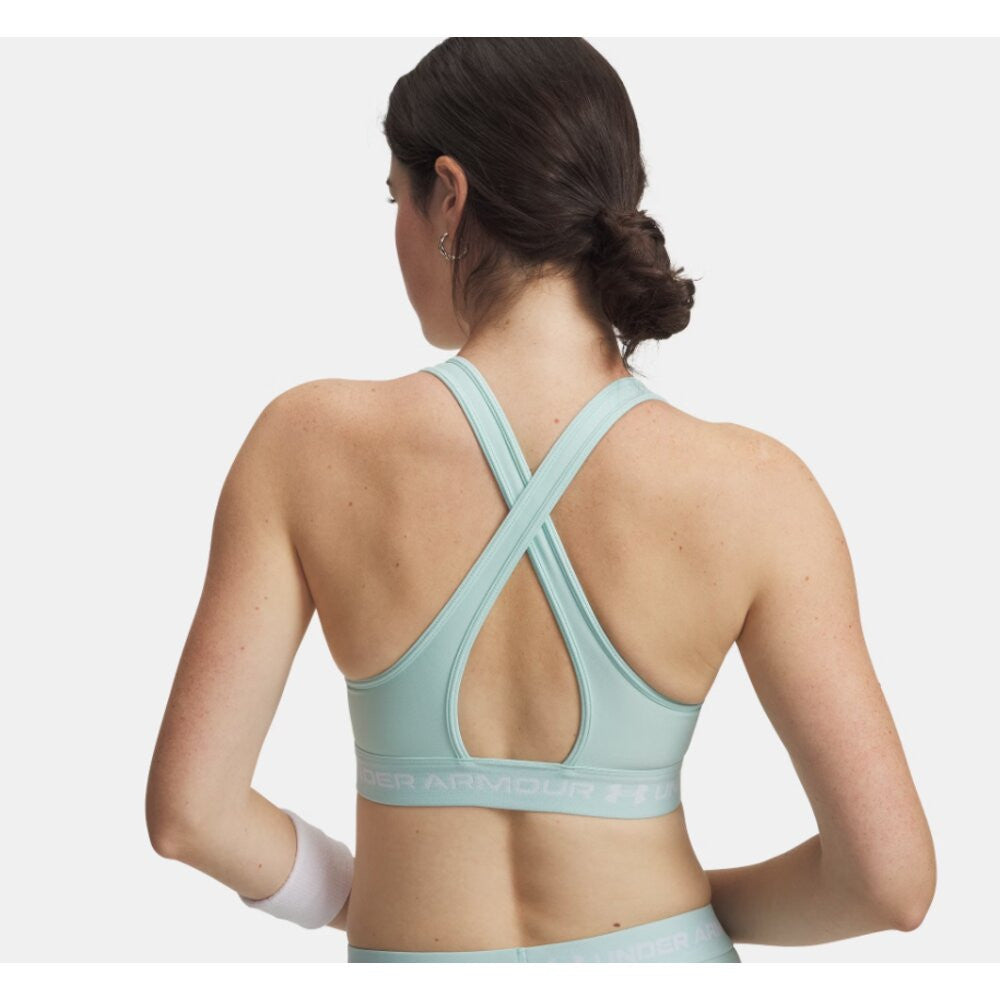 Under Armour Women's Crossback Mid Sports Bra - Refresh Mint/White