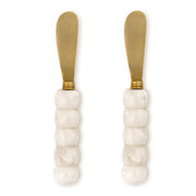 Two's Company White Beaded Spreaders - Set of 2