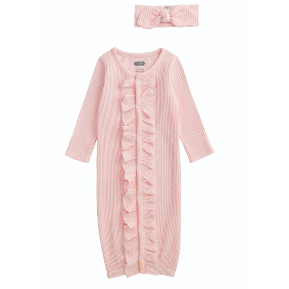 Mud Pie Baby Girl Take-Me-Home Gown - Pink