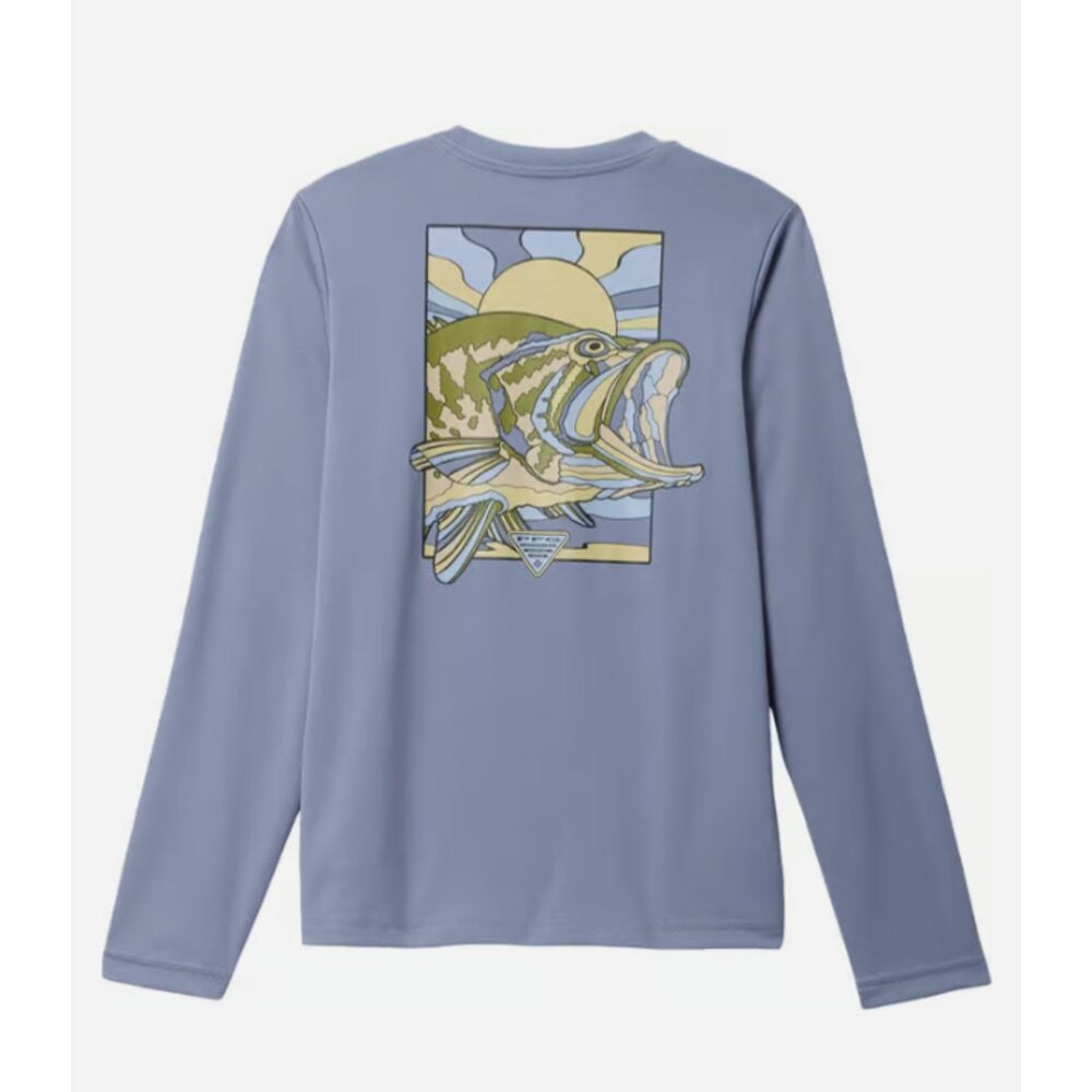 Columbia Youth Boys Terminal Tackle PFG Fish Shine Long Sleeve - New Moon