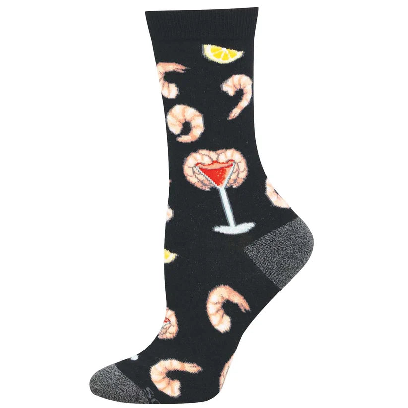 SockSmith Shrimp Cocktail Bamboo Crew Socks - Black