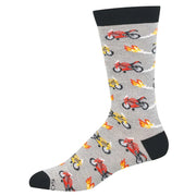 Socksmith Speed Demon Bamboo Crew - Light Grey Heather