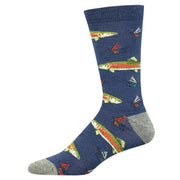 Socksmith Men's Stout Trout Bamboo Socks - Navy Heather