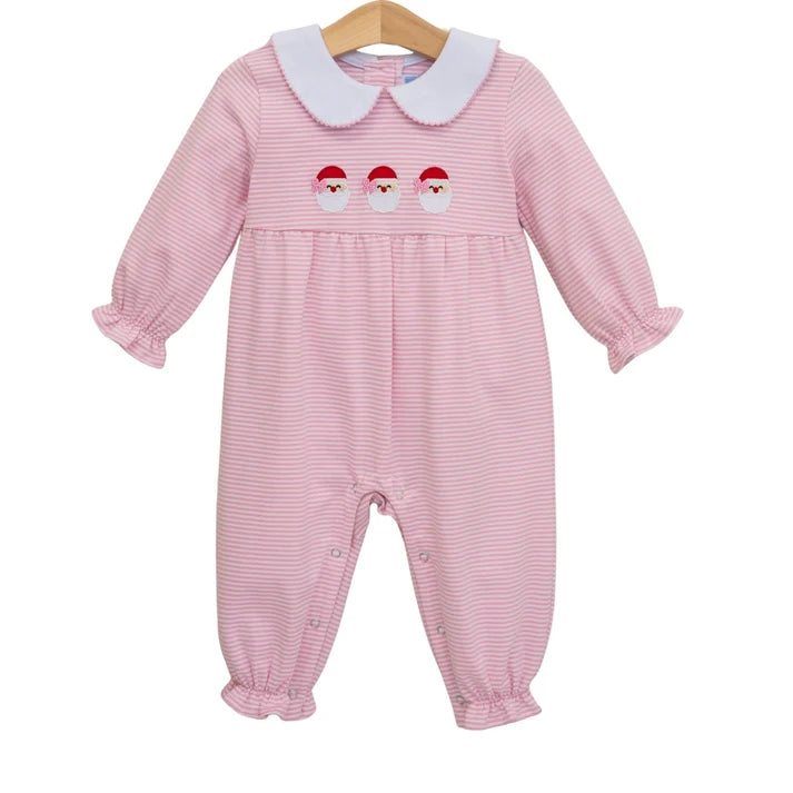 Trotter Street Kids Infant Girls Santa Trio Romper - Pink
