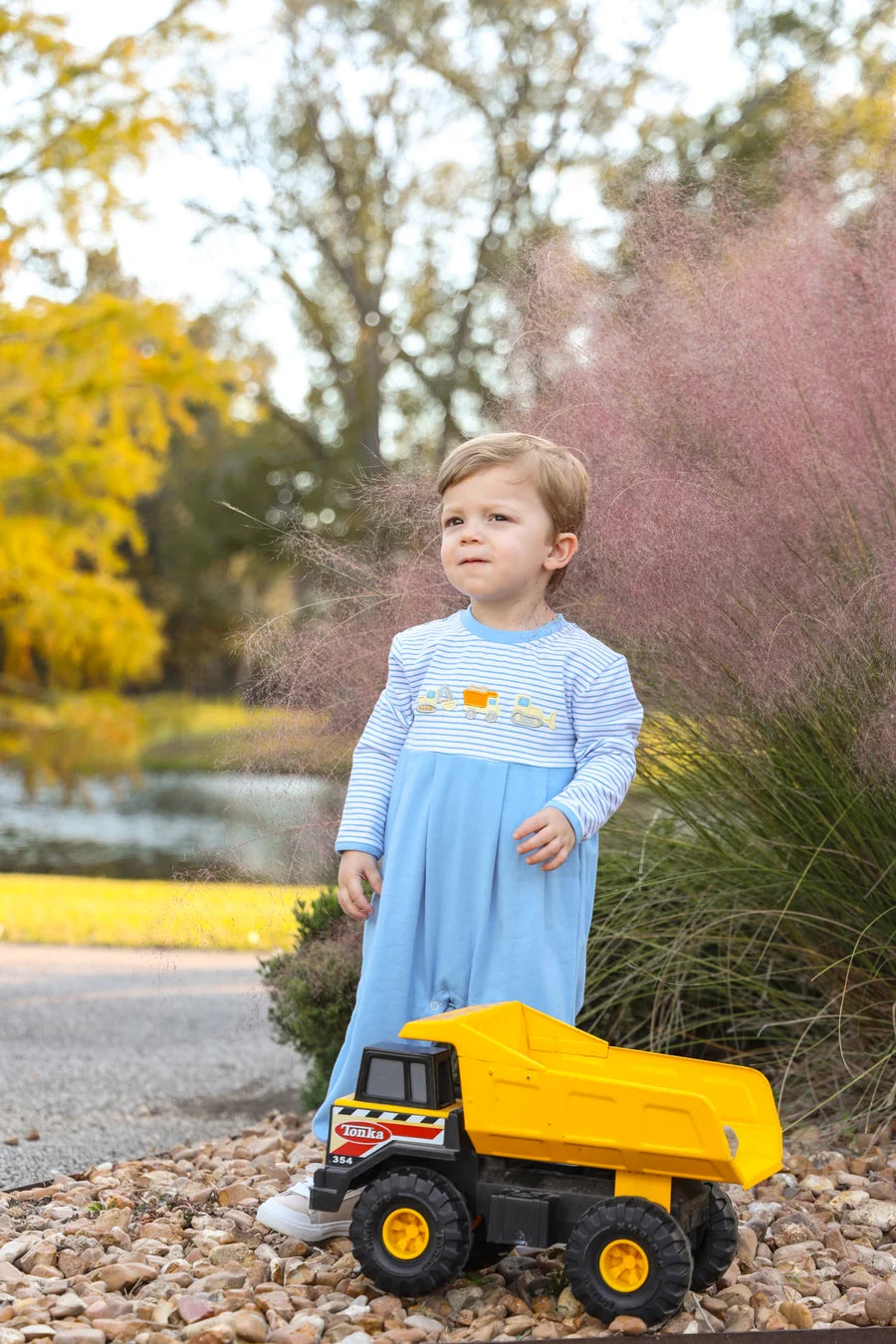 Trotter Street Kids Infant Boys Construction Trucks Romper
