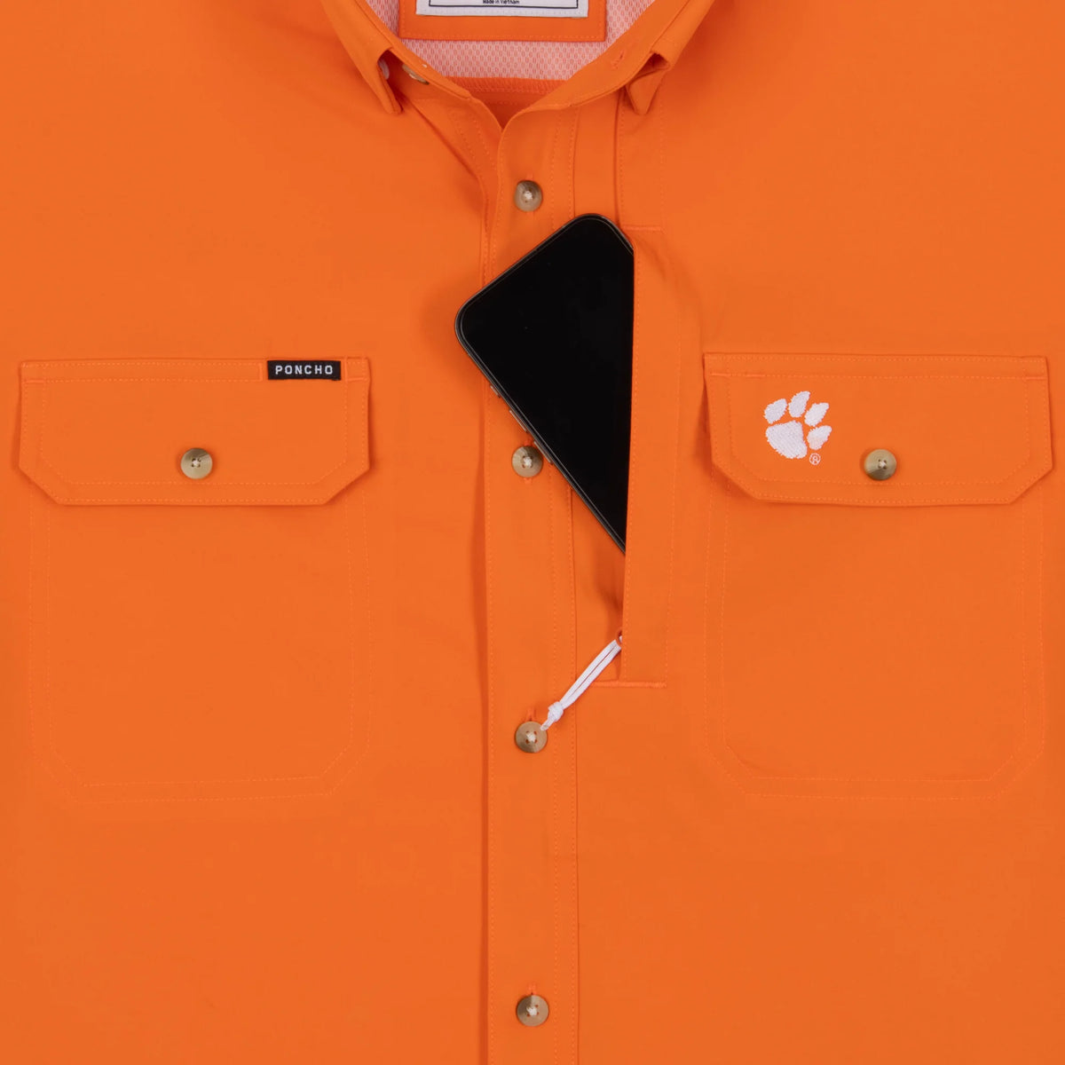 Poncho Men's The All In - Orange Clemson Logo