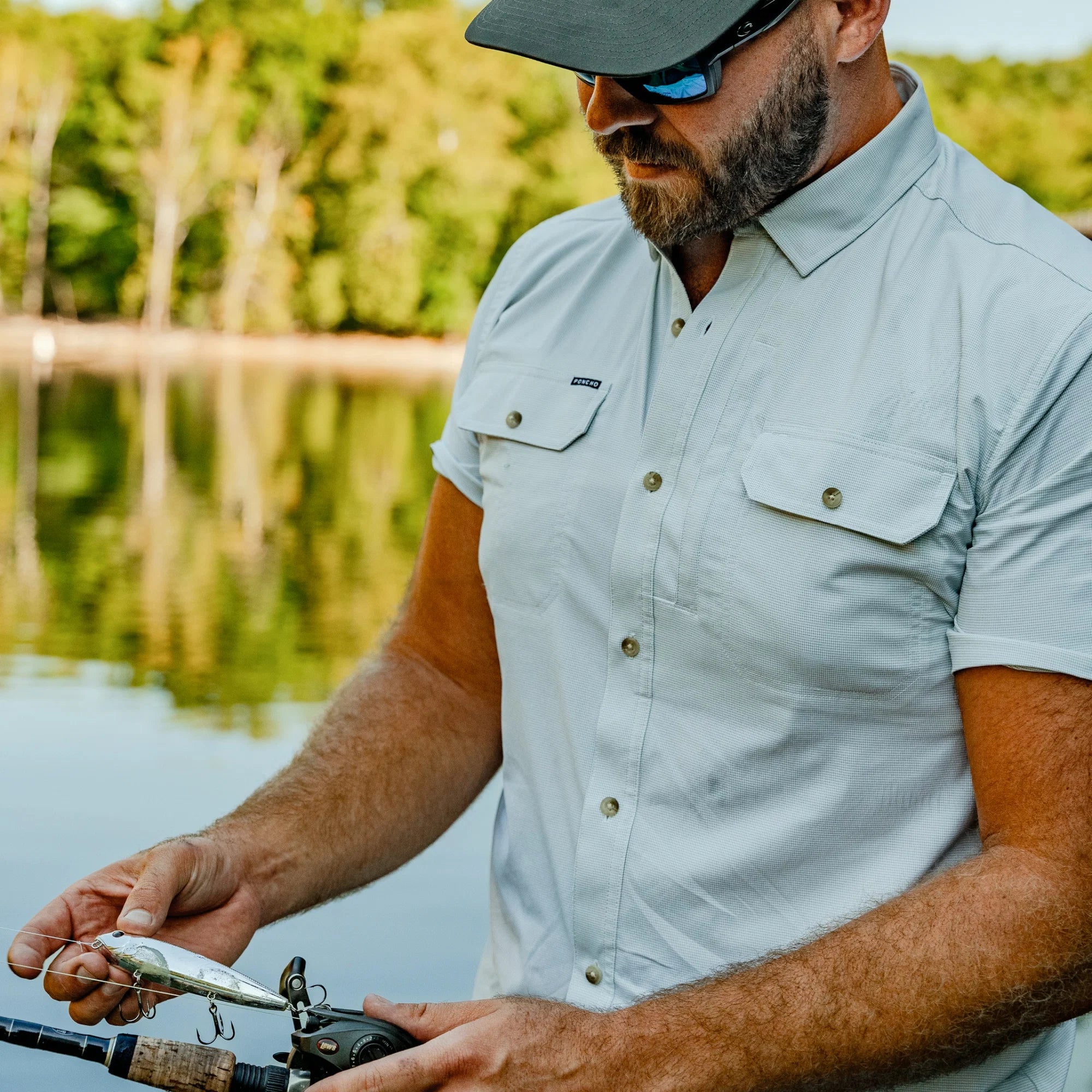 Poncho Men's The Carolina Rig - Turf Green Microcheck