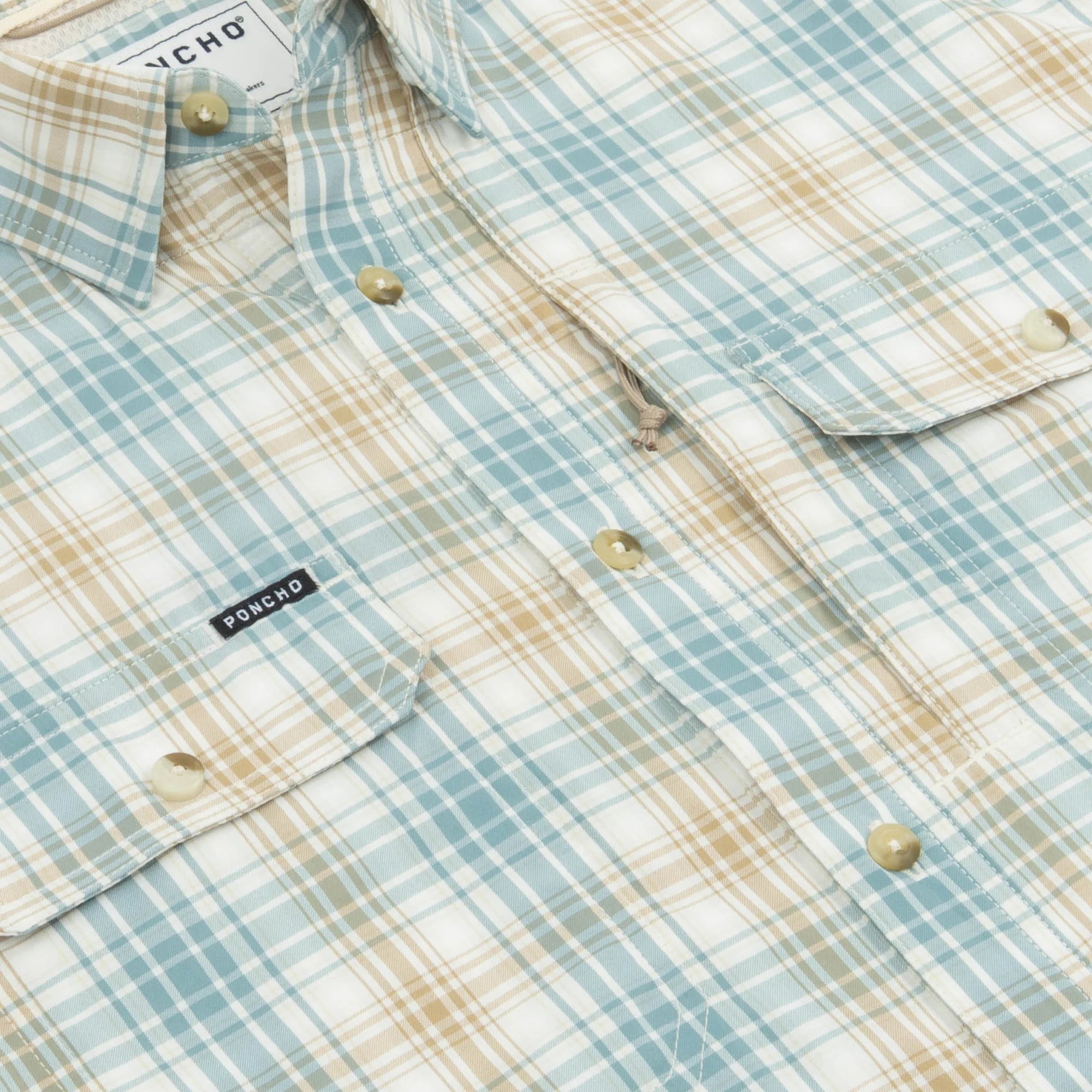 Poncho Men's The Double Haul - Brown and Green Plaid