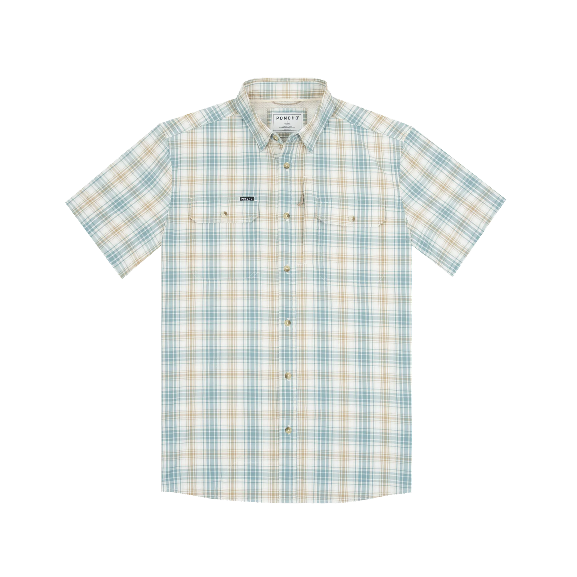 Poncho Men's The Double Haul - Brown and Green Plaid