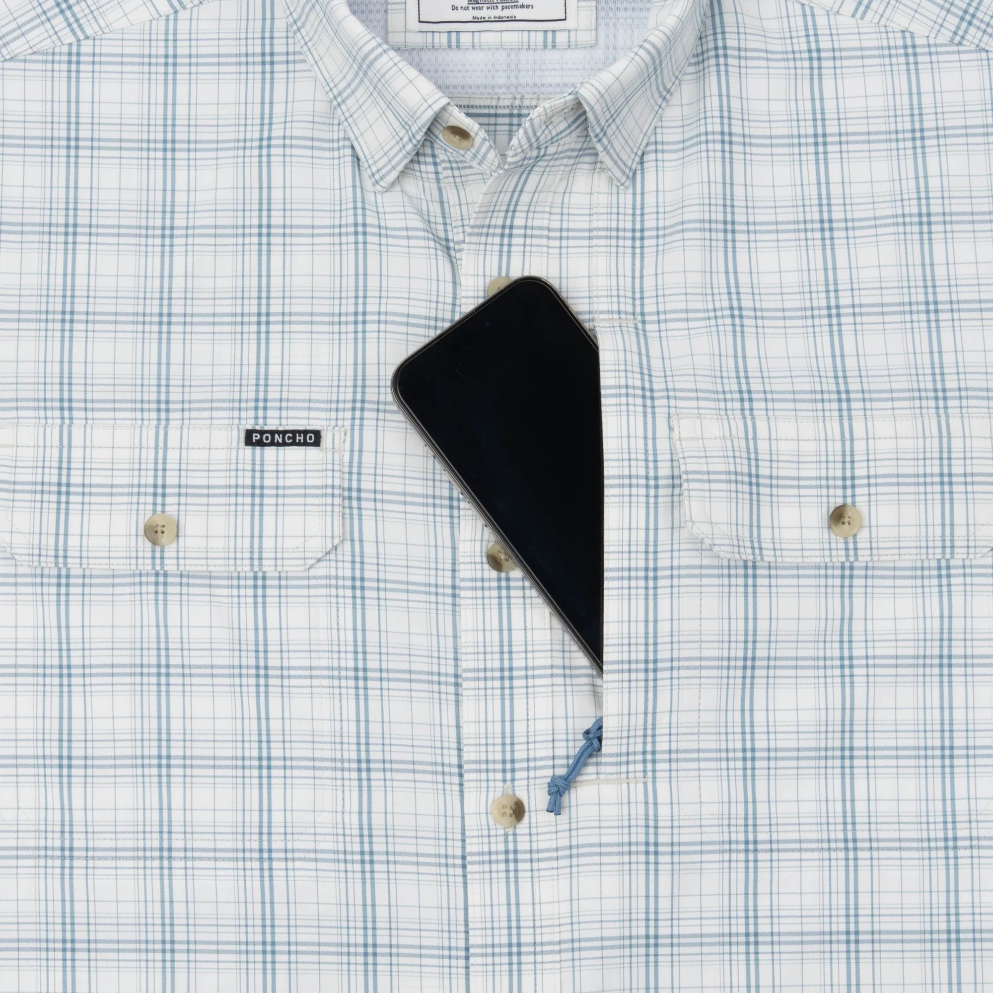Poncho Men's The End Game - Slate and Silver Plaid