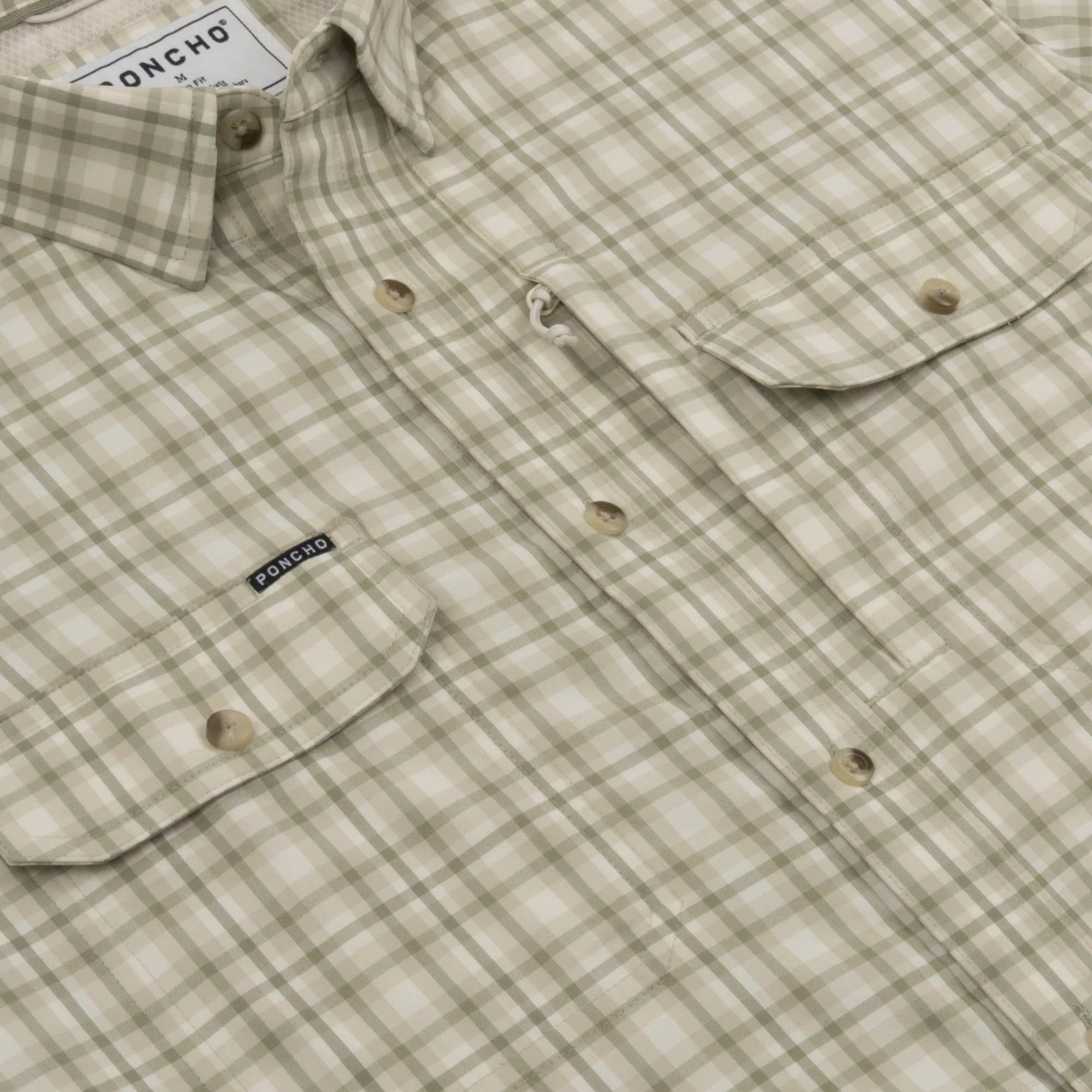 Poncho Men's The Swamp Boat - Green and Tan Plaid
