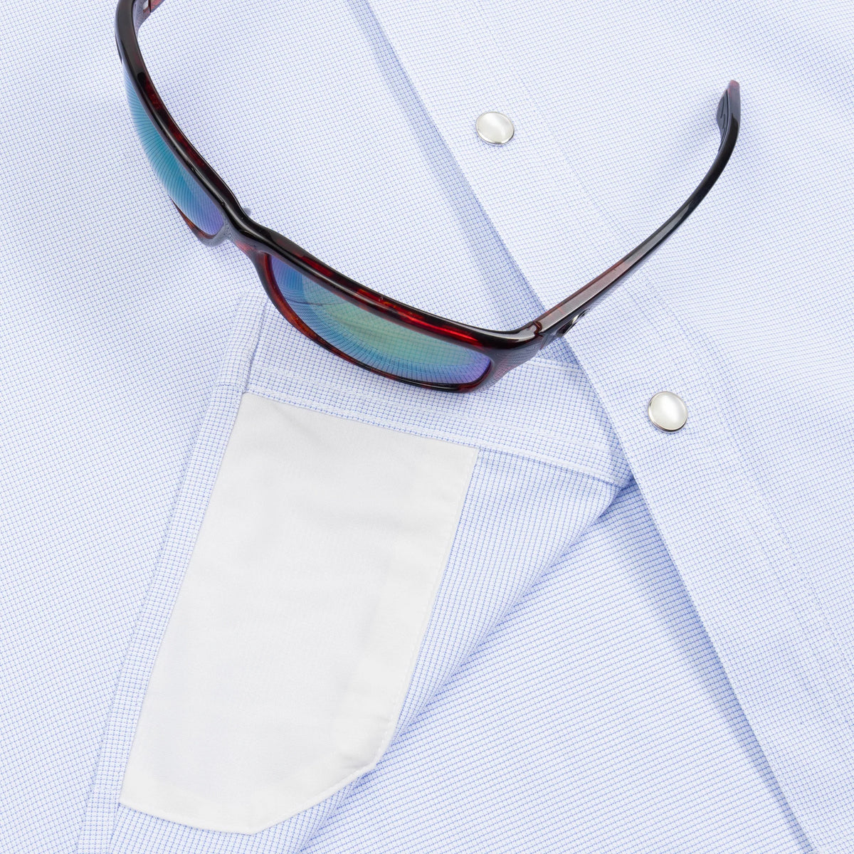 Poncho Men's The Nueces - Blue Microcheck