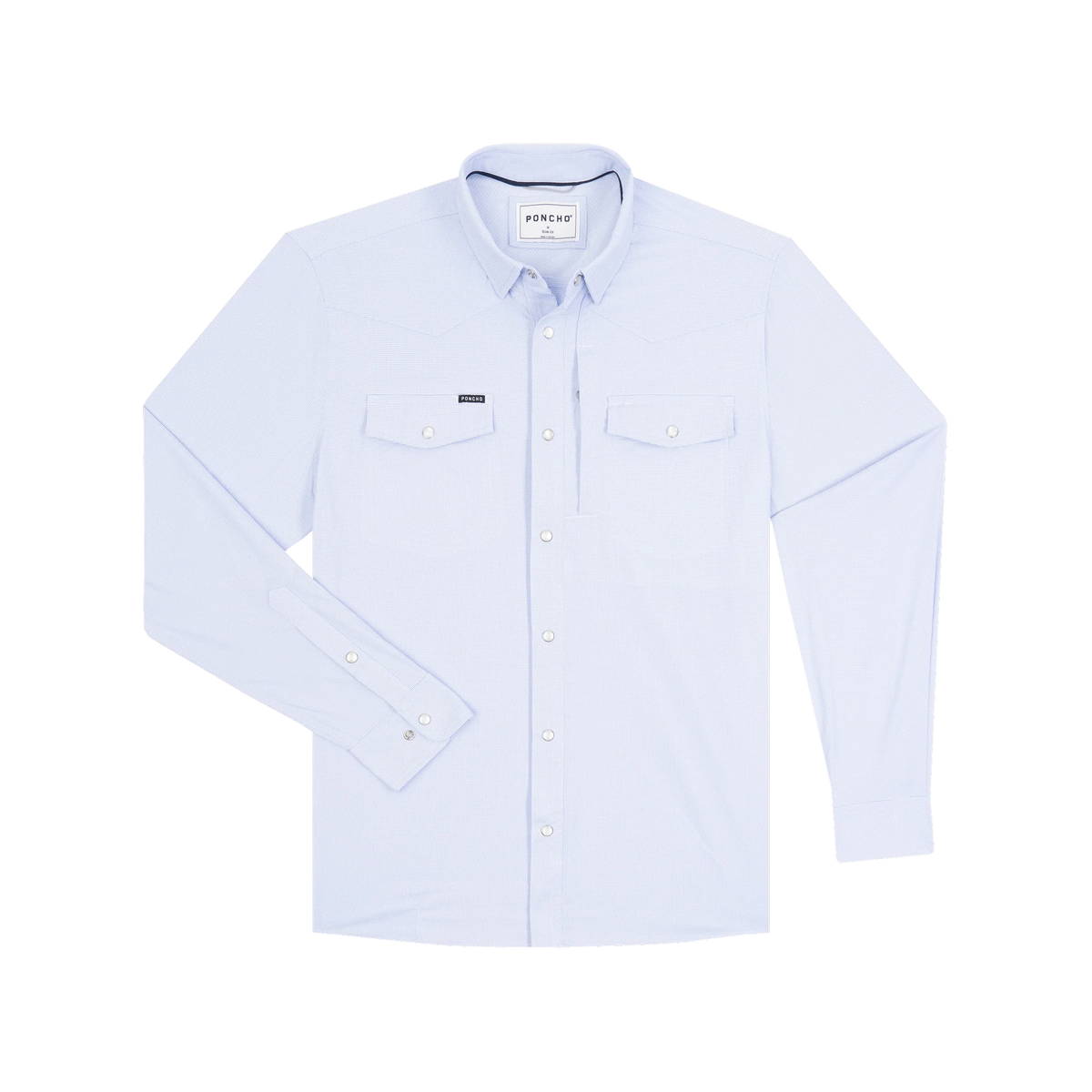 Poncho Men's The Nueces - Blue Microcheck