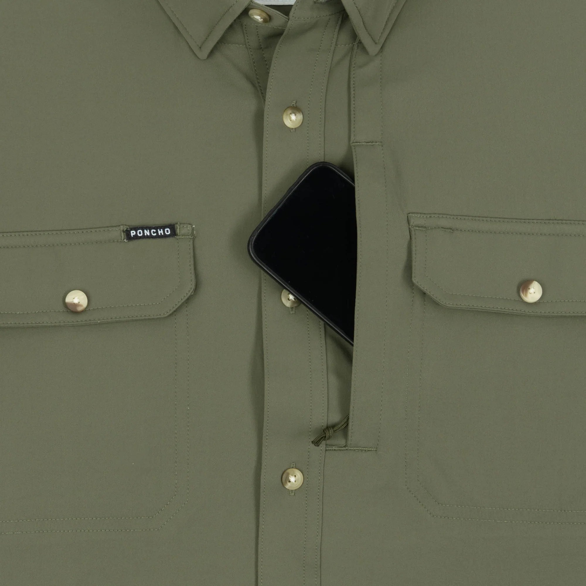 Poncho Men's The Roaring Fork - Moss Green