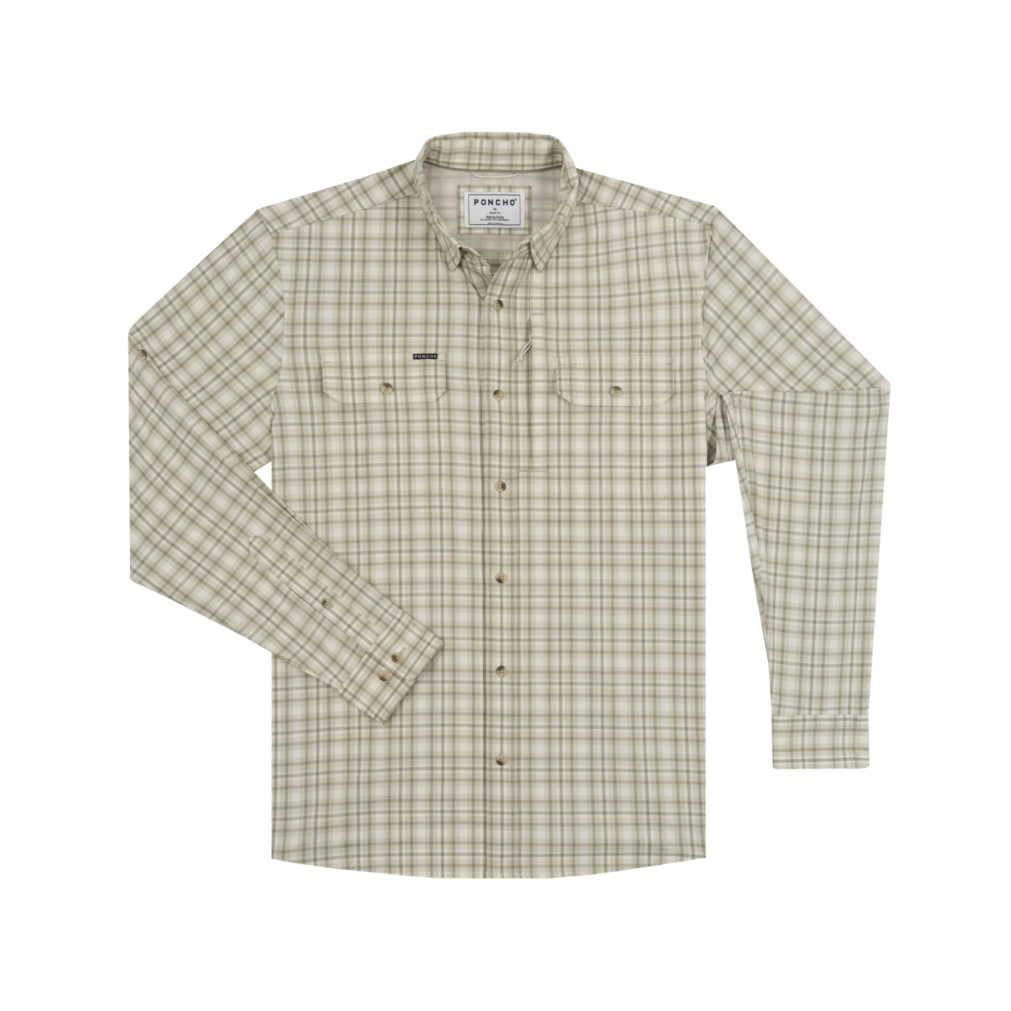 Poncho Men's The Swamp Boat - Green and Tan Plaid