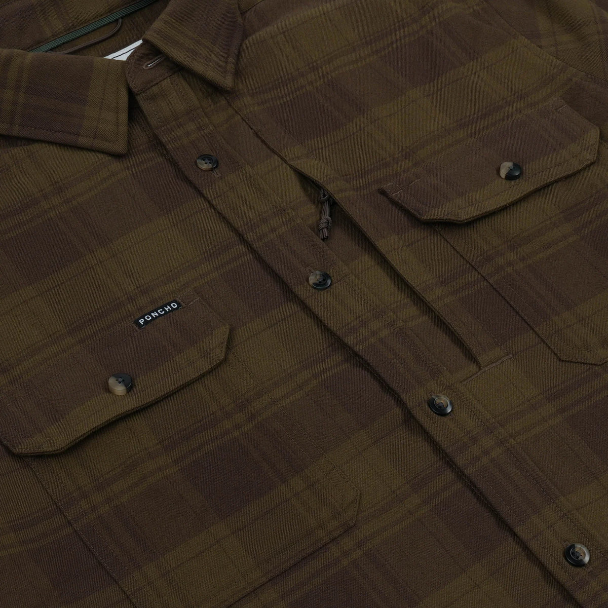 Poncho Men's The Telluride Flannel - Green on Green Plaid