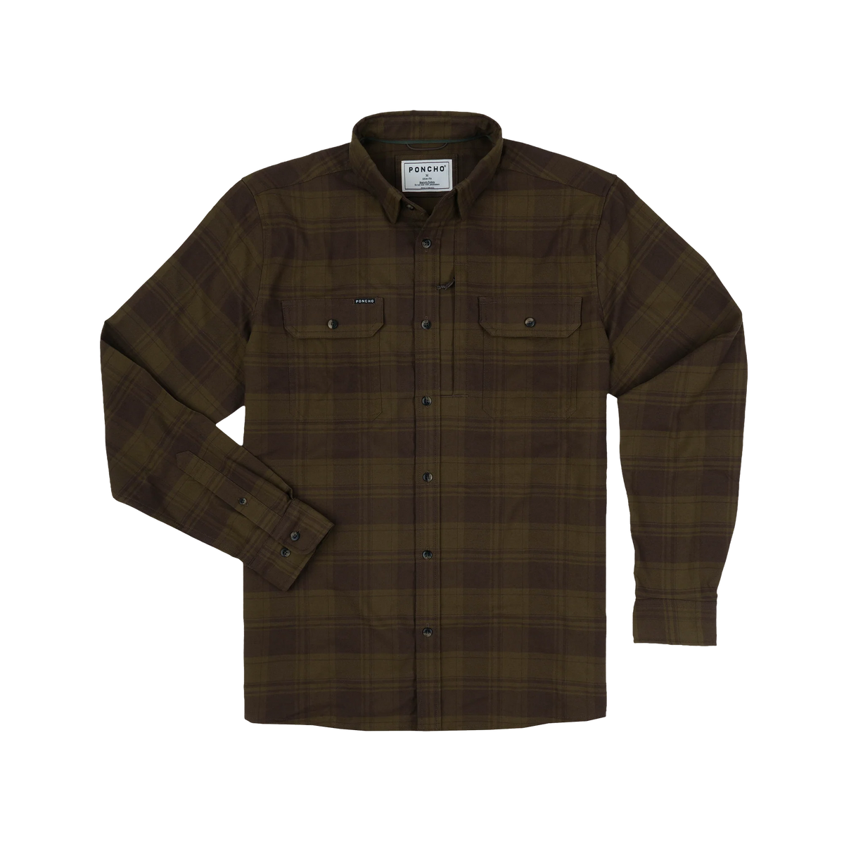 Poncho Men's The Telluride Flannel - Green on Green Plaid