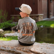 Burlebo Youth Short Sleeve Tee - Camo Duck Dogs - Dark Heather Grey