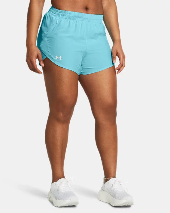 Under Armour Women's UA Fly-By 3" Shorts - Sky Blue / Reflective