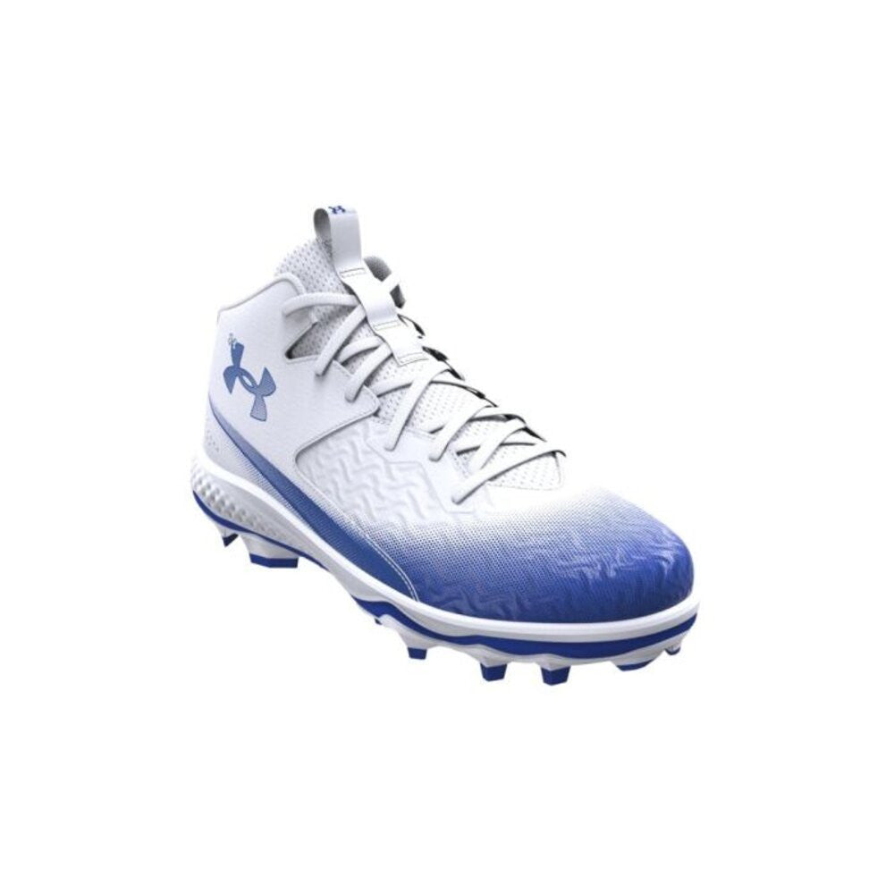 Under Armour Men's Spotlight Mid Football Cleats - White/Royal