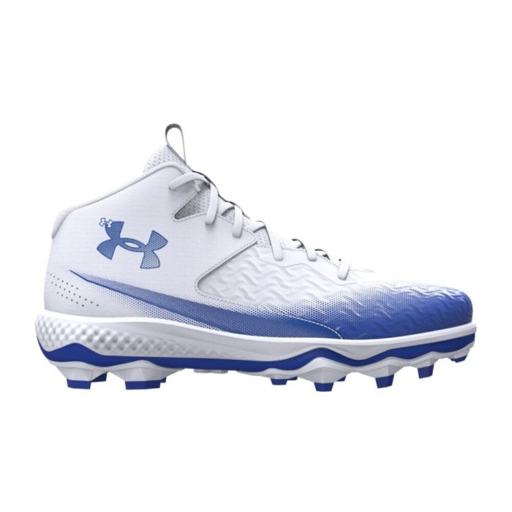 Under Armour Men's Spotlight Mid Football Cleats - White/Royal